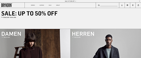 Der Onlineshop vom Shopware Kunden "Drykorn"